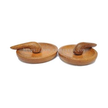 Grinding_Coconut Wood Mortar Round Flat 