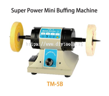 TMT 75MM SUPER POWER MINI BENCH BUFFER 400W 230V 50HZ 10,000RPM (W.WHITE/YELLOW CLOTH WHEEL), TM-5B