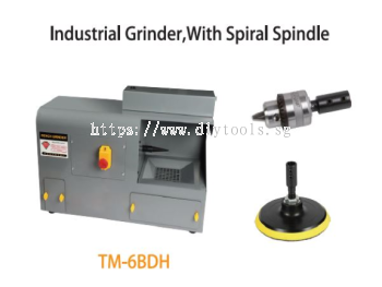 TMT MINI INDUSTRIAL GRINDER 400W 230V 50HZ WITH SPIRAL SPINDLE DIA 14MM, 3000RPM, TM-6BDH