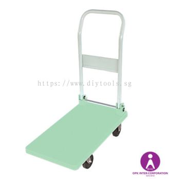 QUALITY HAND TROLLEY WITH STAINLESS STEEL HANDLES, STEEL PLATFORM, CAPACITY 150KG SIZE: 400MM X 700MM, MODEL HT150 (MADE IN MALAYSIA).