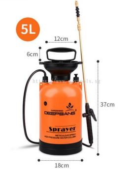 DIYTOOLS.SG : GARDEN SPRAYER/ DISINFECTANT SPRAYER - 5 LITRE TANK C/W 130CM HOSE  (WT: 1.1KG)