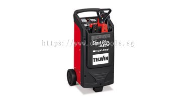 TELWIN 12-24V 230V 130AH 6000A BATTERY CHARGER &STARTER WITH WHEEL C/W 2PCS BATTERIES-START-PLUS6824