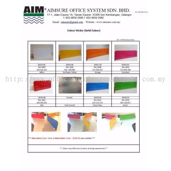 Acrylic panel colour chart