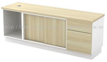 Open Shelf with Sliding Door + Fixed Pedestal Side Cabinet (AIM1626)