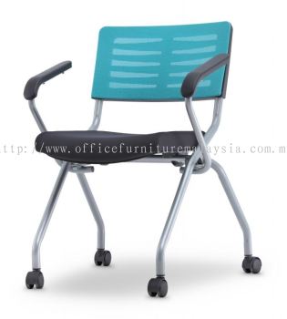 Mesh folding chair with armrest and castor AIM2MA-AXIS