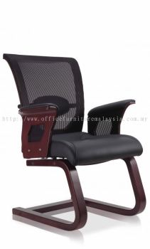 Presidential visitor mesh wooden base chair AIM6602VA-CV