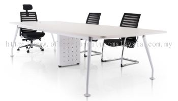 Rectangular conference table with ixia leg and riser box