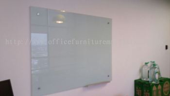 Tempered glass writing board with stainless steel nuts