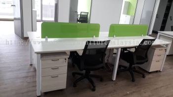 4 cubicle workstation with acrylic panel 