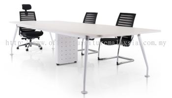 Rectangular conference table with ixia leg n riser box