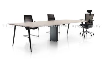 Rectangular conference table with nitra leg n riser box