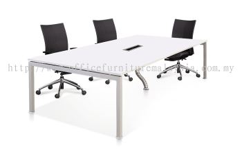 Rectangular conference table with rumex leg and PS socket n PVC snake