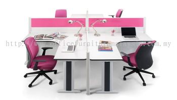 L shape office workstation with J metal  leg