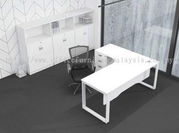 L shape executive table White series
