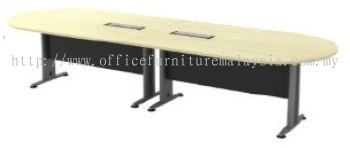 Oval conference table with 2 units PS Socket box AIM36-T2-TIB