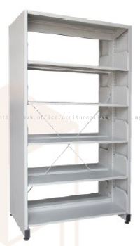 Library rack double sided with side panel 5 level S325