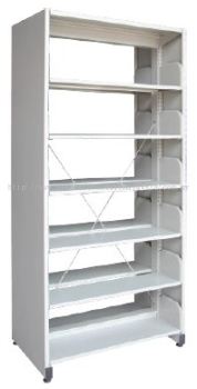 Library rack double sided with side panel 6 level S326