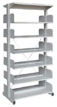 Library rack double sided without side panel 6 level S326W