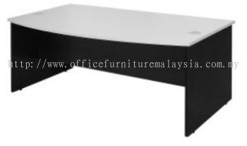 D shape table with wooden panel leg (Grey and dark grey)