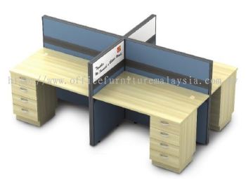 4 pax workstation with 4 drawer fixed pedestal
