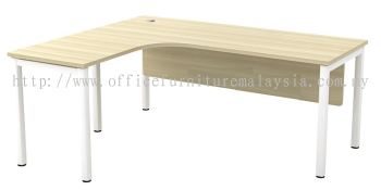 L Shape table with U metal leg