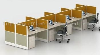 8 gang office workstation cubicle with wire trunking