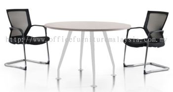 Round discussion table with ixia metal leg