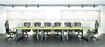 Long conference table with Square metal leg for 14 pax to 16 pax