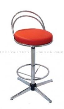 High Bar Stool with Backrest and round ring AIM774C
