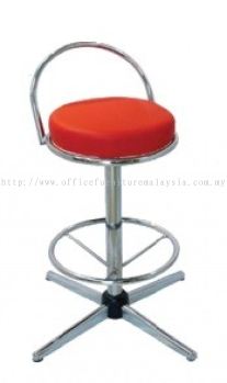 High Bar Stool with backrest and round ring AIM775C