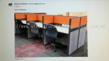 6 cluster office workstation with full board partition