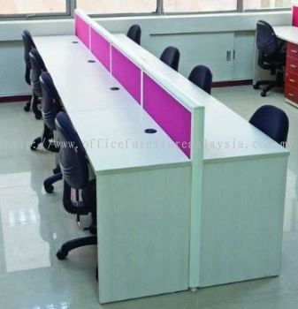4 gang office workstation with block system
