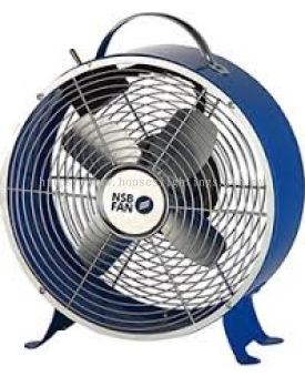 NSB CLOCK TABLE FAN 8"/DARK BLUE