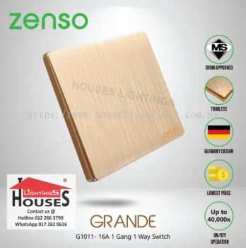 Zenso - Grande Series 1 Gang 1 Way Switch - Gold G1011