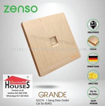 Zenso - Grande Series 1 Gang Data Outlet Cat 5e (RJ45) - Gold G2216
