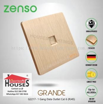 Zenso - Grande Series 1 Gang Data Outlet Cat 6 (RJ45) - Gold G2217