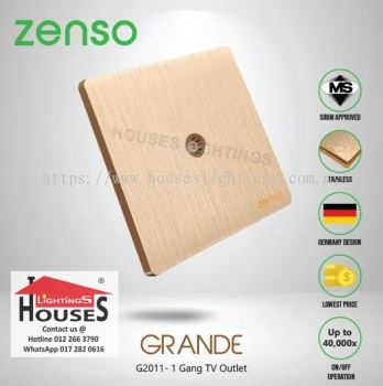 Zenso - Grande Series 1 Gang Tv Outlet- Gold G2011
