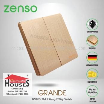 Zenso - Grande Series 2 Gang 2 Way Switch - Gold G1022