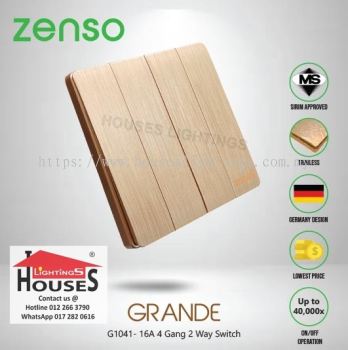 Zenso - Grande Series 4 Gang 2 Way Switch - Gold G1042