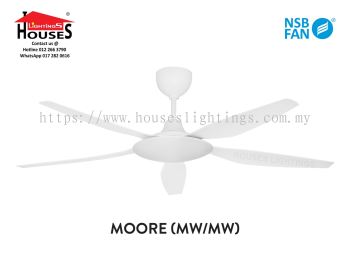 MOORE - MATT WHITE-5B(56")-NSB - 5 Blades (6 Speed Remote)