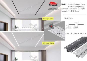 19110 | 19111 (1M 2M 3M) (BK SV) RECESSED ALUMINIUM(PLASTER CEILING)