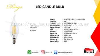 DINGS 09023 4W WW TIP E14 LED CANDLE BULB