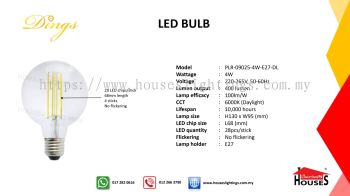 DINGS 09025 4W DL G95 LED BULB