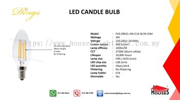 DINGS 09031 4W WW E14 LED CANDLE BULB(DIMMABLE)