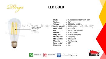DINGS 09032 6W WW ST64 LED BULB(DIMMABLE)