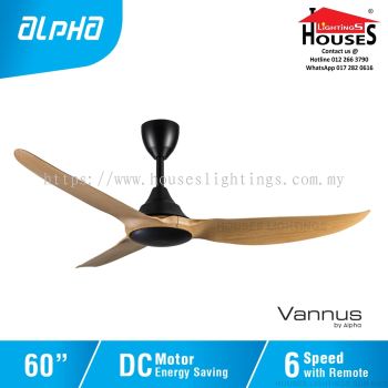 ALPHA Vannus - Venti 3B - MAPLE(BK+MP) 60 Inch DC Motor Ceiling Fan with 3 Blades (6 Speed Remote)