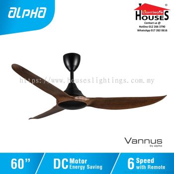 ALPHA Vannus - Venti 3B - WALNUT(BK+WN) 60 Inch DC Motor Ceiling Fan with 3 Blades (6 Speed Remote) (2)