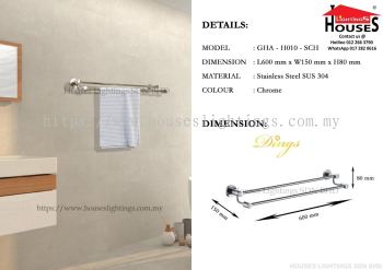 DINGS H010-SCH S.STEEL(SUS304) DOUBLE TOWEL HANGER