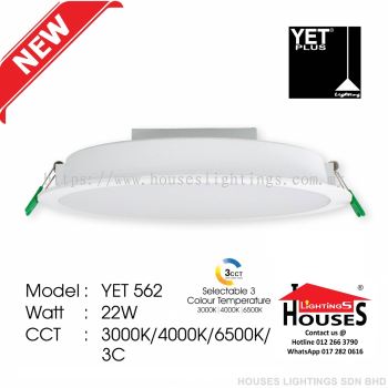 YET 562 22W WH-R LED-3CCT SELECTABLE (WW,CW,DL)