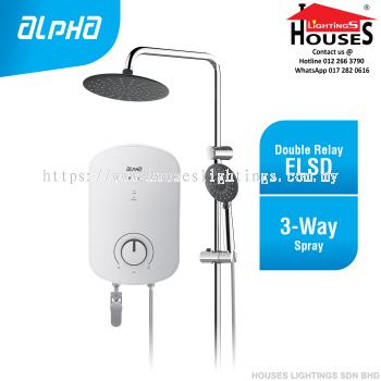 ALPHA - EVO E Rain Shower Instant Water Heater (Non Pump) - Ivory White